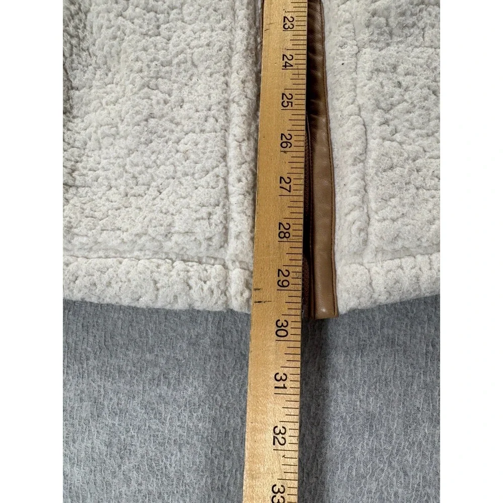 Abercrombie & Fitch SHERPA Full Zip Winter Jacket (Women's Small) White - Picture 10 of 12